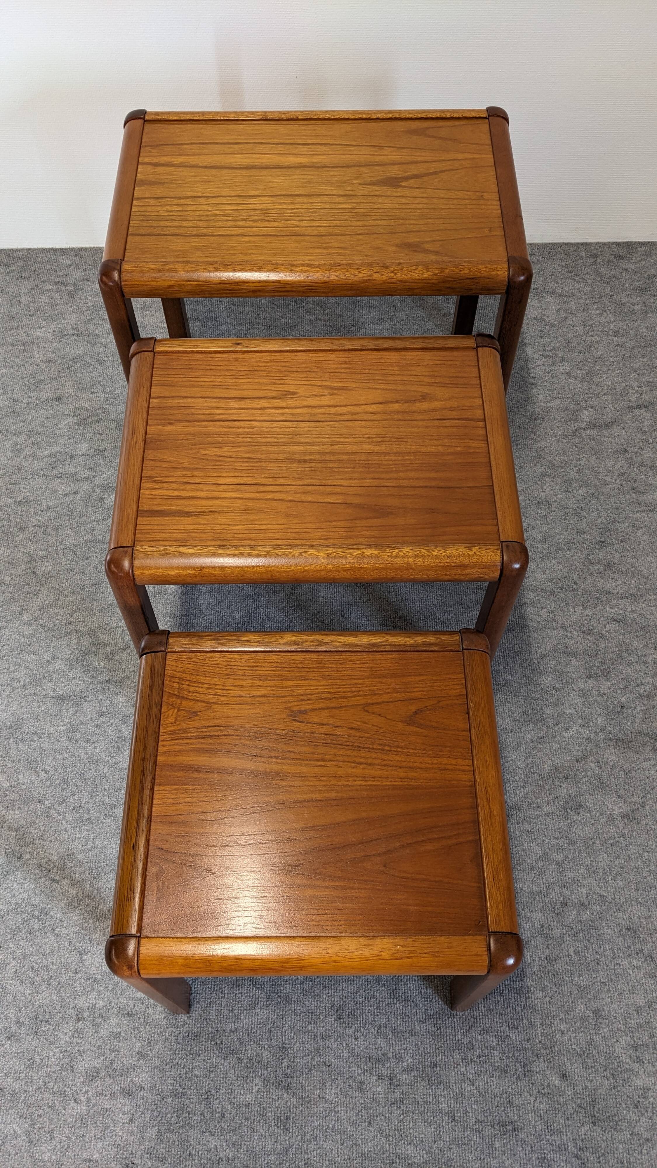 Nesting tables in Scandinavian style, made of teak, circa 1980