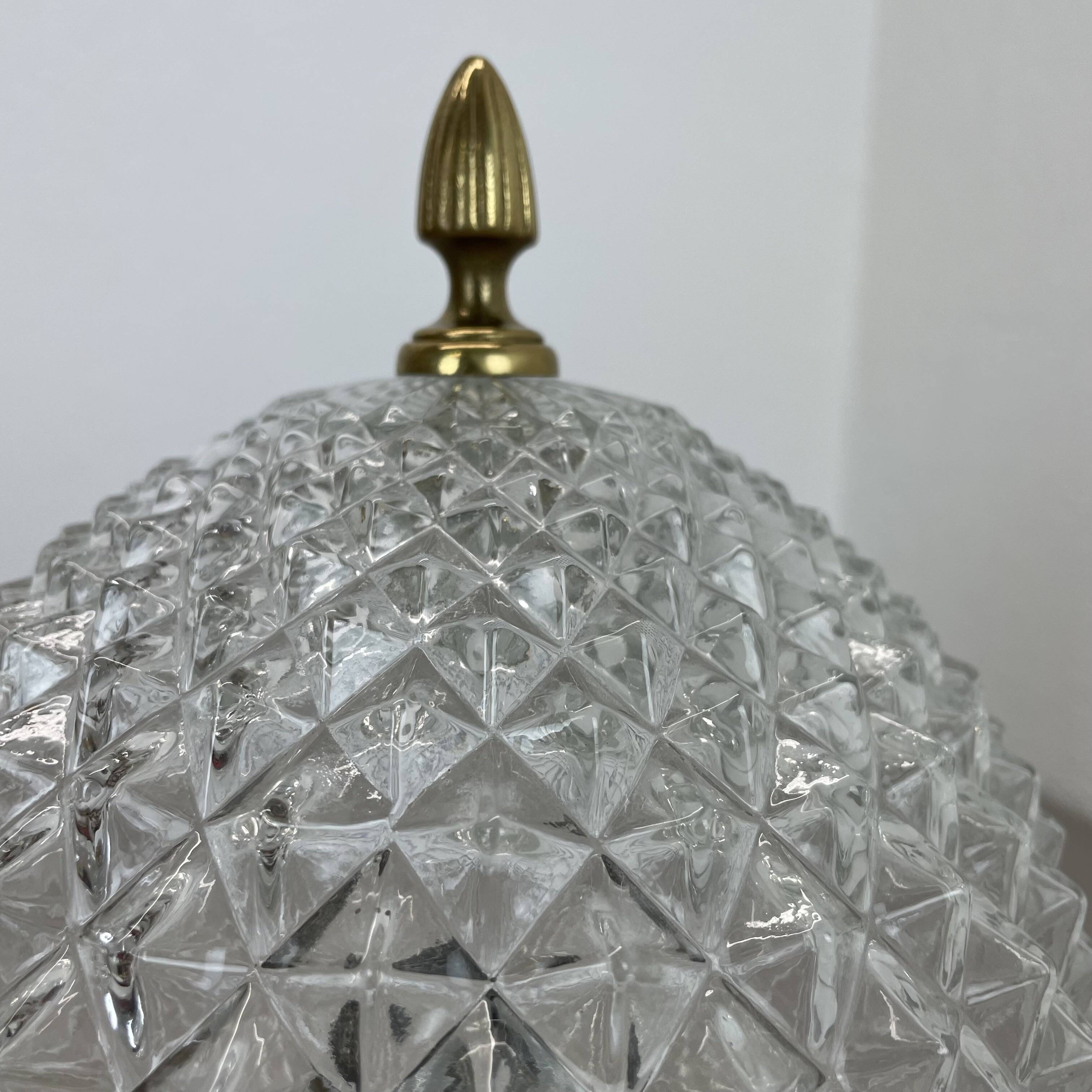 Modernist  "pineapple" ceiling light by glashütte limburg attrib., germany 1970