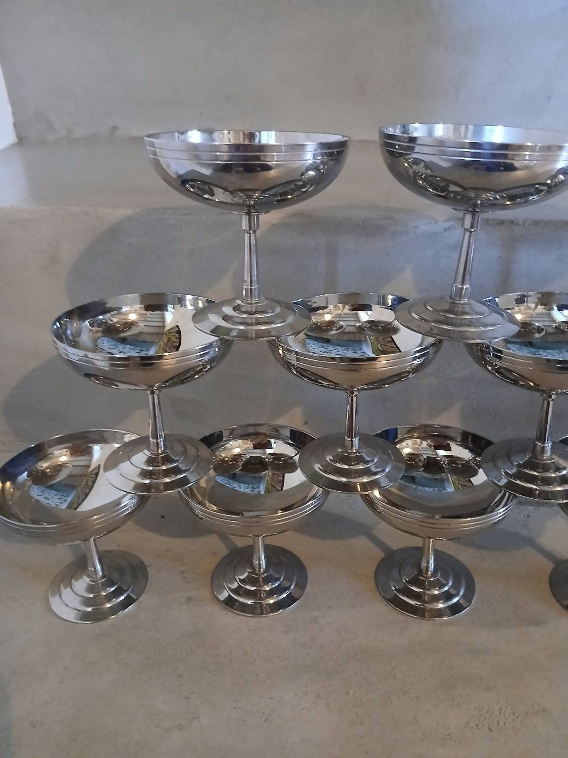 12 Letang and Remy stainless steel ice cream cups