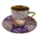 Cup and saucer, mid-century modern, porcelain, Poland, 1970s.