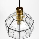 Beautiful rare original 60s  Limburg octagonal glass pendant lamp
