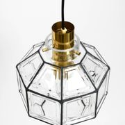 Beautiful rare original 60s  Limburg octagonal glass pendant lamp