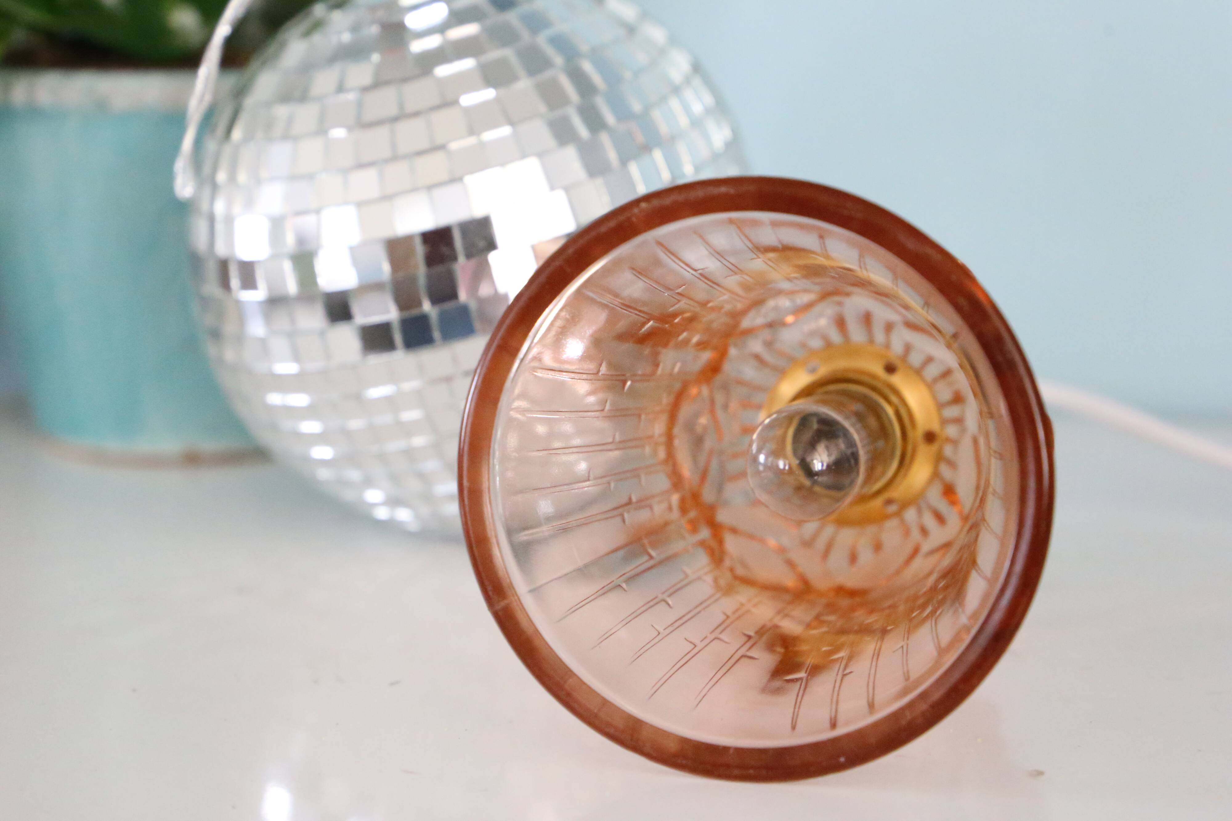 Pink glass walkman, vintage