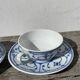 Pair of signed blue porcelain cups