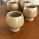 Set of 6 vintage beige enameled stoneware cups vintage pyrite stoneware espresso cup