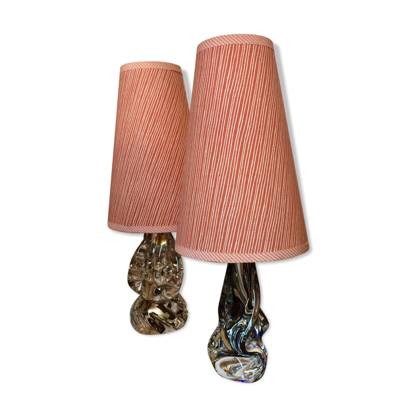 Pair of lamps, Crystal foot