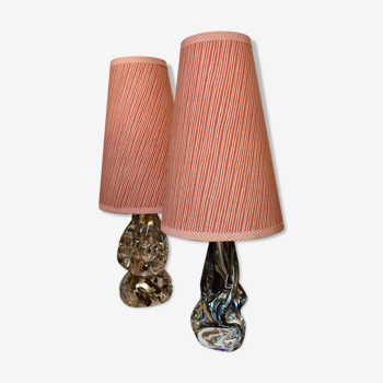 Pair of lamps, Crystal foot