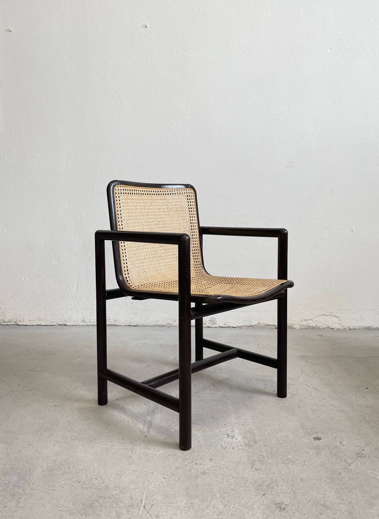 Vintage Wooden Chair with Cane seat by Branko Ursic for Stol Kamnik, 1970s