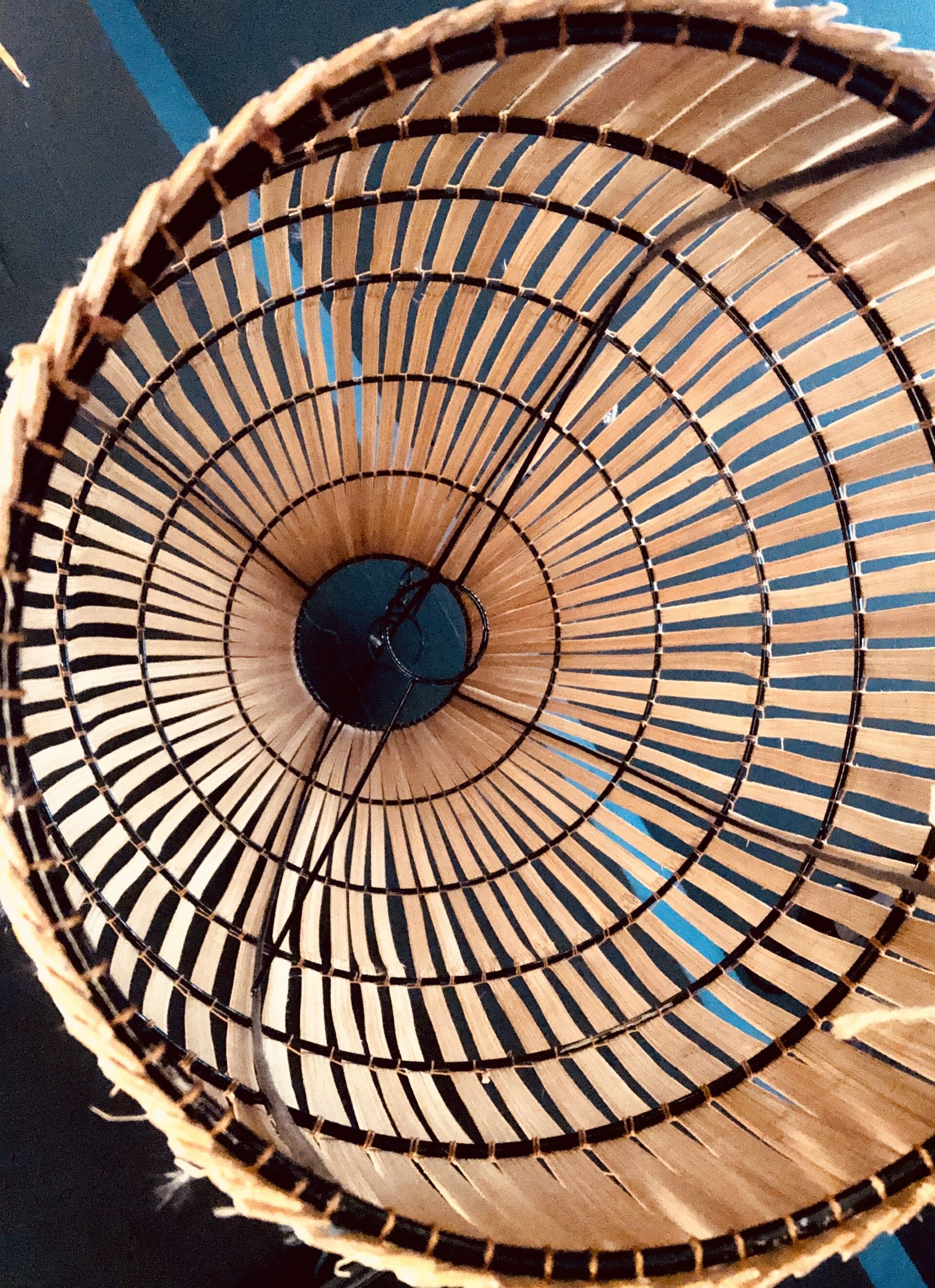 High lamp in bamboo strips