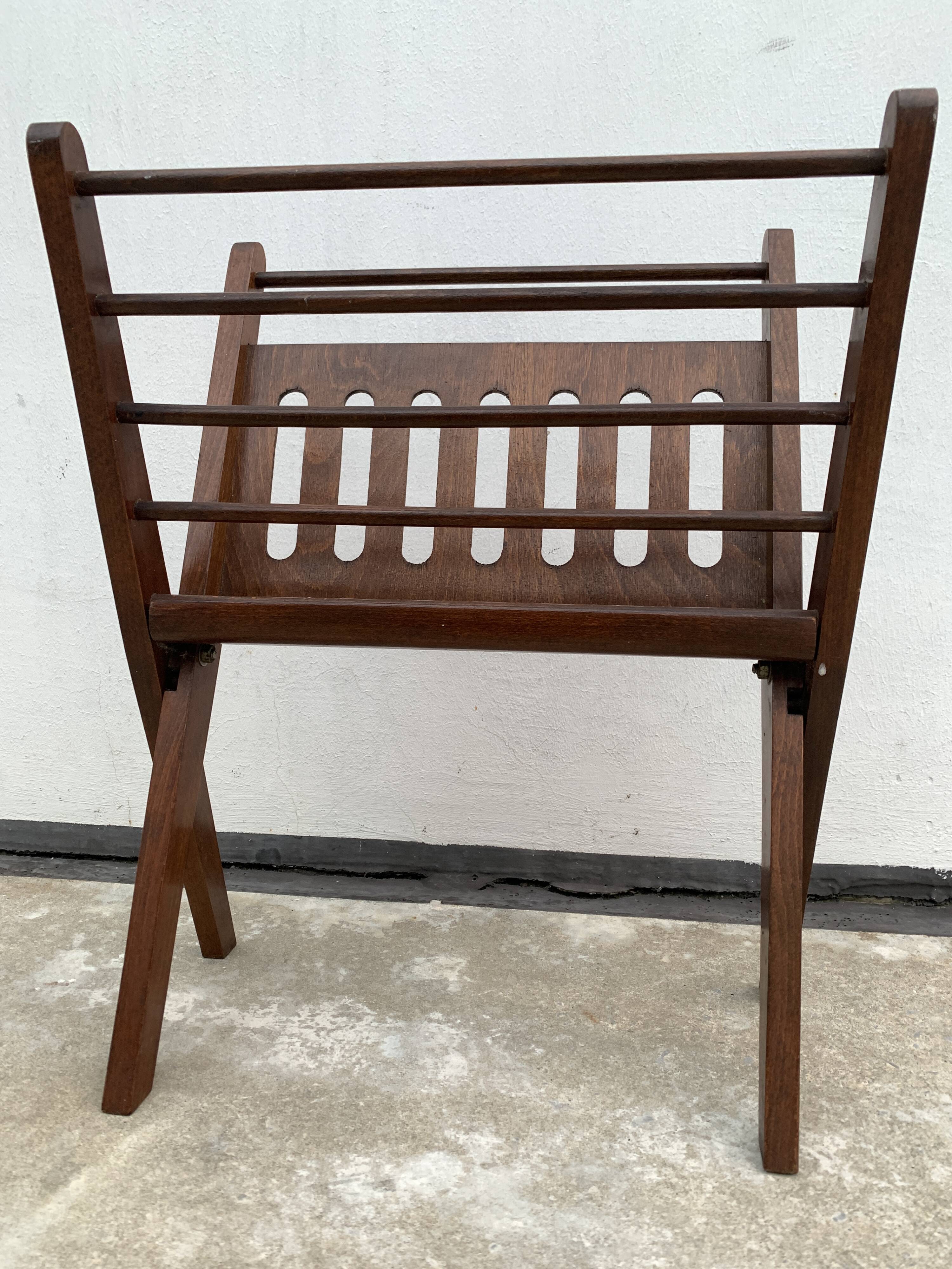 Folding wooden magazine door, Danish design Cees Braakman, 1960