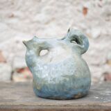 Vintage glazed ceramic jug, La Borne pottery, decorative jug, raw.