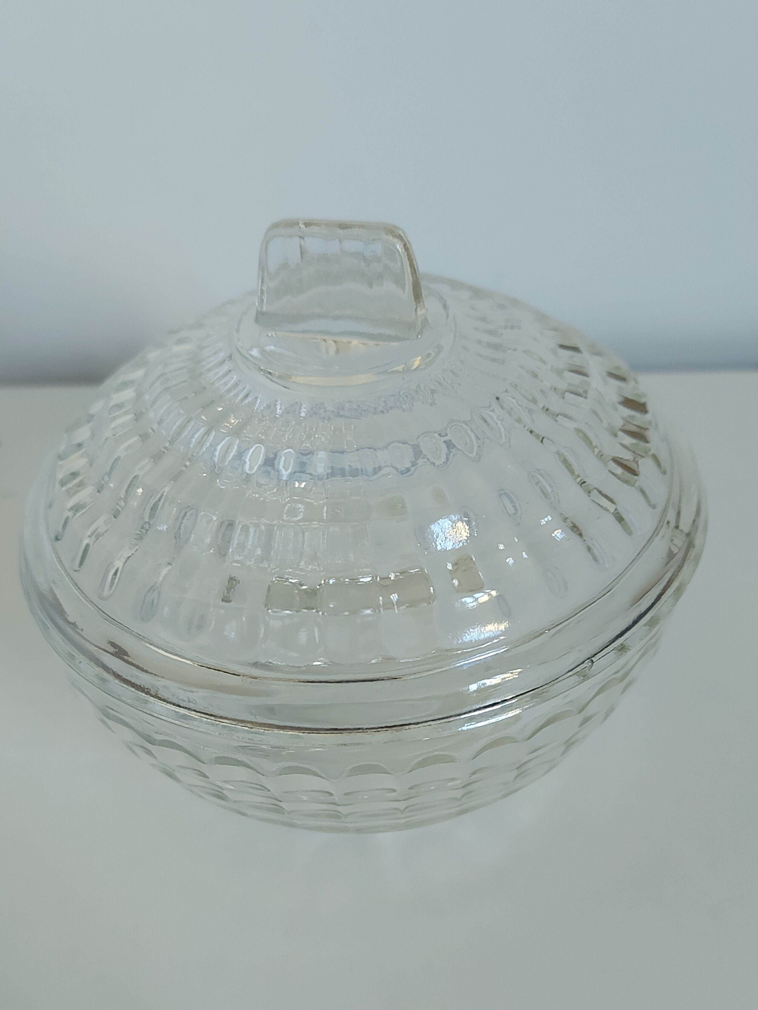 Glass sugar bowl