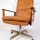 Office Chair Model 419 Made In Rosewood With Cognac Leather Seat By Arne Vodder For Sibast from 1960