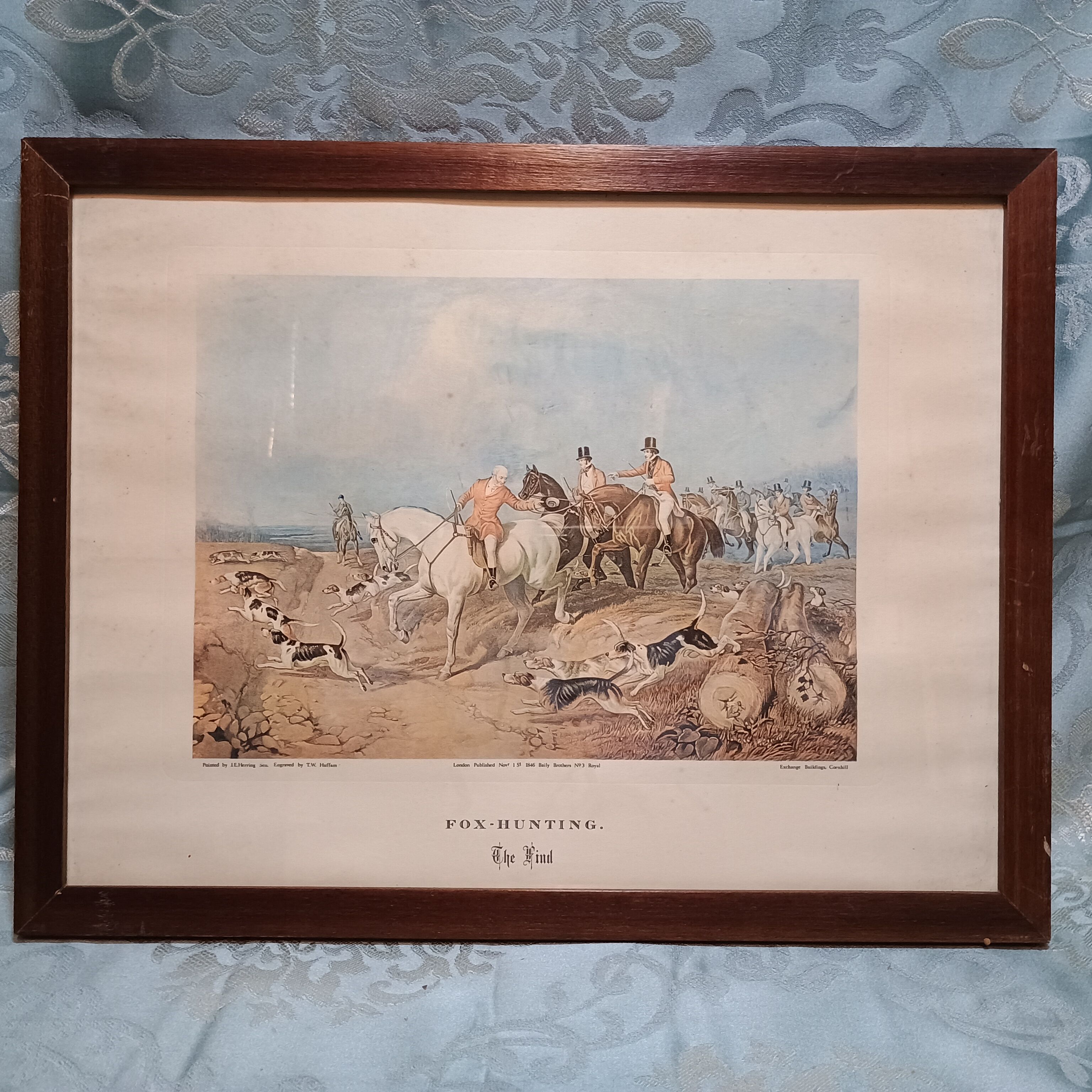 Estampe Fox-Hunting The Find, peint par J.E. Herring 1846