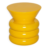 Tabouret table appoint laqué jaune Axel Chay