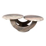 Vintage two tier marble coffee table, 1970s