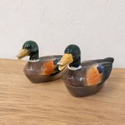 Pair of ceramic ducks by Michel Caugant – vintage