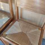 Regain - Pair of elm chairs with straw seats