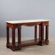 Empire console in mahogany and white marble, 19th century.