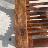 Ensemble de 4 fauteuils vintage en canne et latte de bois 1950