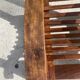 Set of 4 vintage armchairs in cane and wooden slats 1950