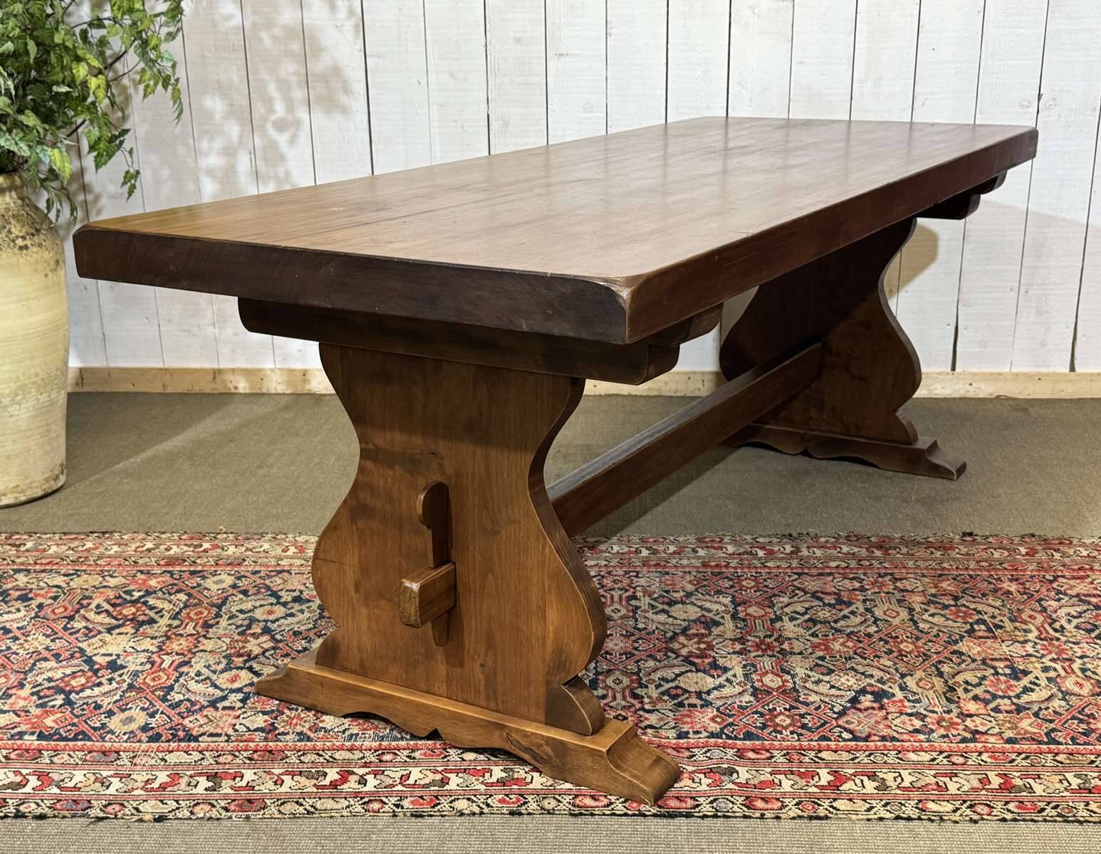 1970s mahogany monastery table - L=2m W=80cm H=75cm