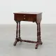 Louis Philippe Side Table with Two Drawers and Turned Twin Legs, France, 18