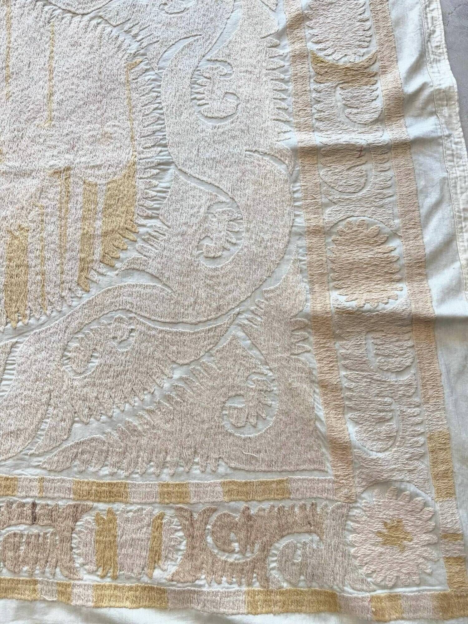 Vintage hand-embroidered tablecloth 144x147 cm