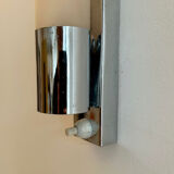 Modernist wall lamp vintage chromed metal France 1930