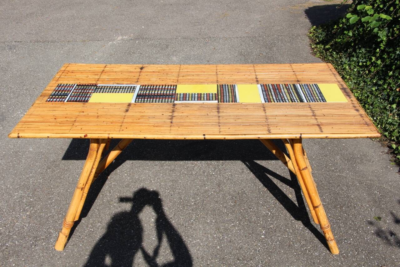 dining room table with tiles from Roger Capron