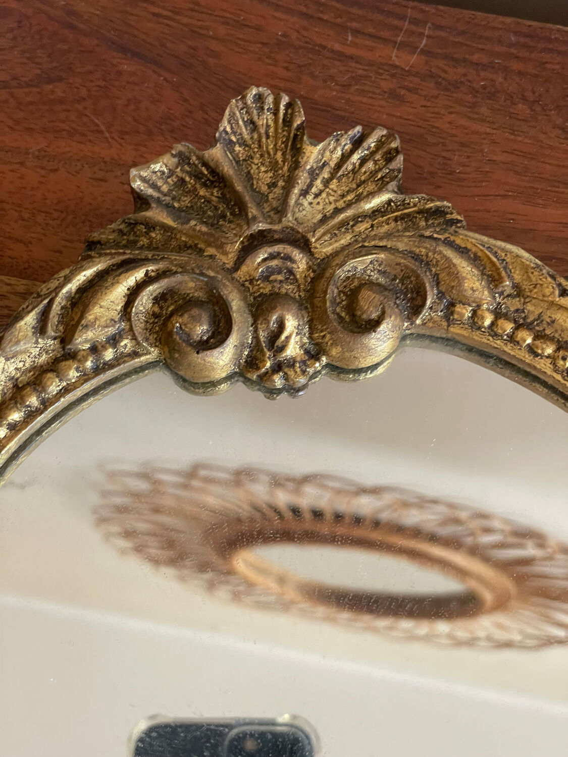 Wooden mirror 34x19cm