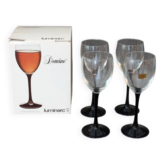 Verres à vin LUMINARC • Pied noir • Lot de 4