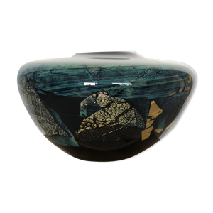 Vase en verre multicolore