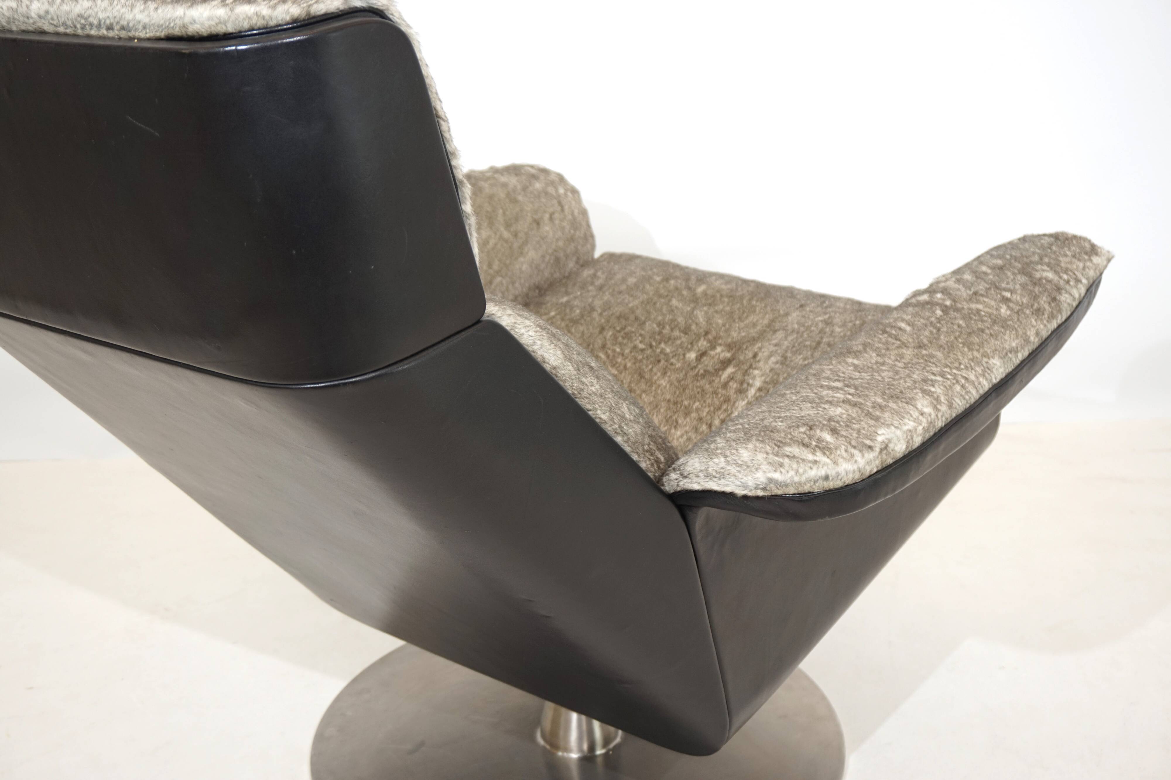 Fauteuil lounge Kaufeld Siesta 62 avec pouf par Jacques Brule