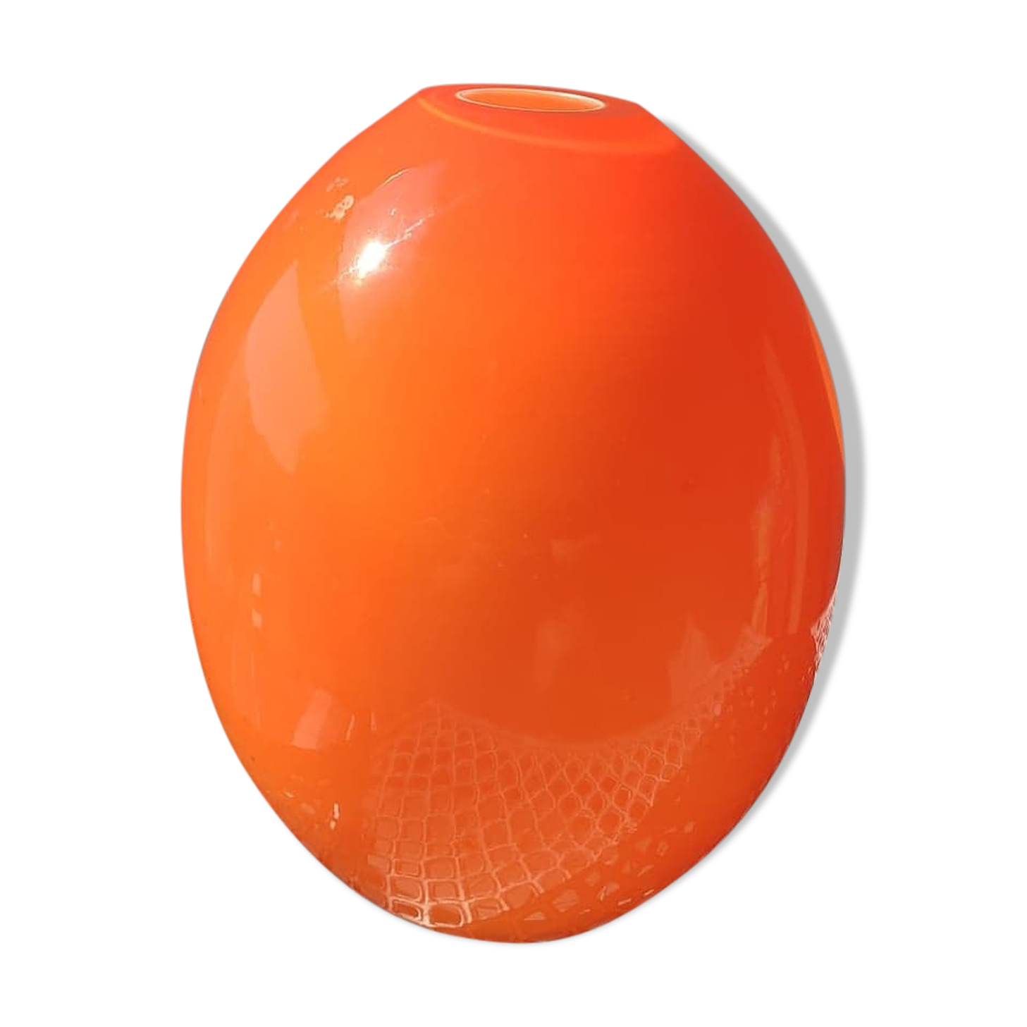 Orange soliflore vase in double glass