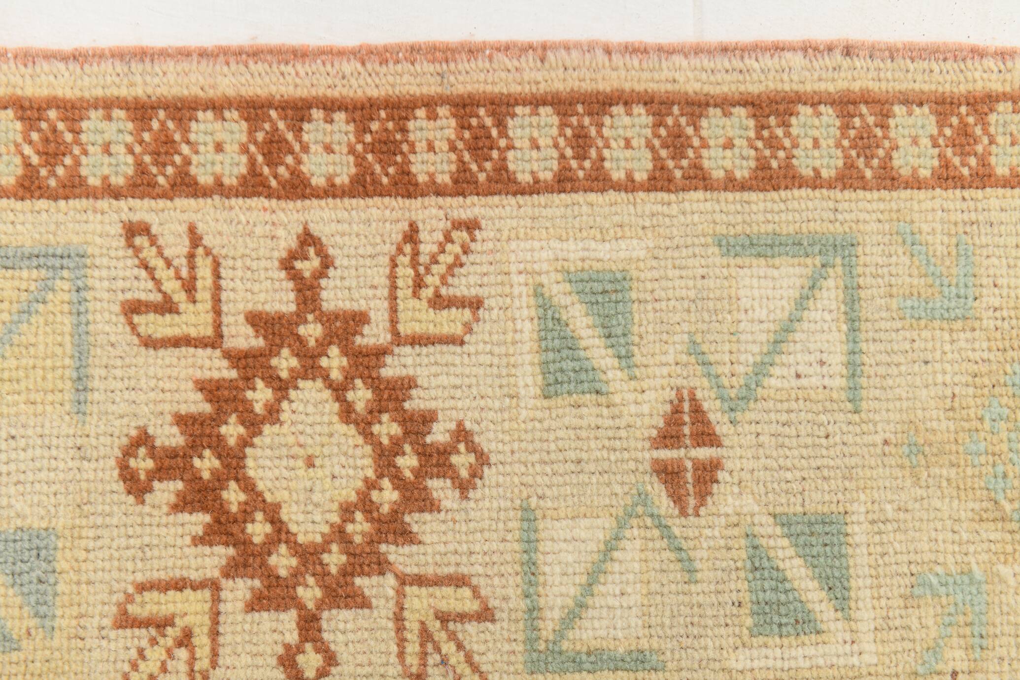 6x9 Terracotta & Cream Vintage Persian Rug, 199x290Cm