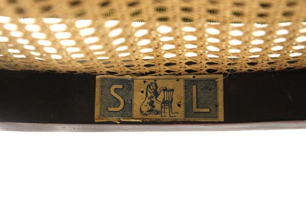 Rocking-chair en hêtre et cannage, Fischel, Vienna, 1930