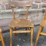 lot 4 Chairs bistro mismatched curved wood