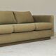 Pierre Frey modernist bench in green and gold patterned fabric