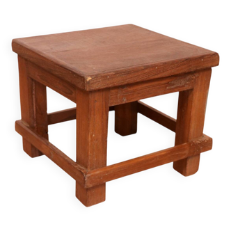 Table de chevet d’atelier en teck birman