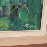 Original mid-century Swedish oil on panel – “Bloomer” by Hans Ripa – vintage & framed – 61.5 × 53 cm