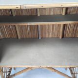 Vintage rattan bar and stools