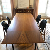 Large vintage extendable wooden dining table – 140 to 224 cm