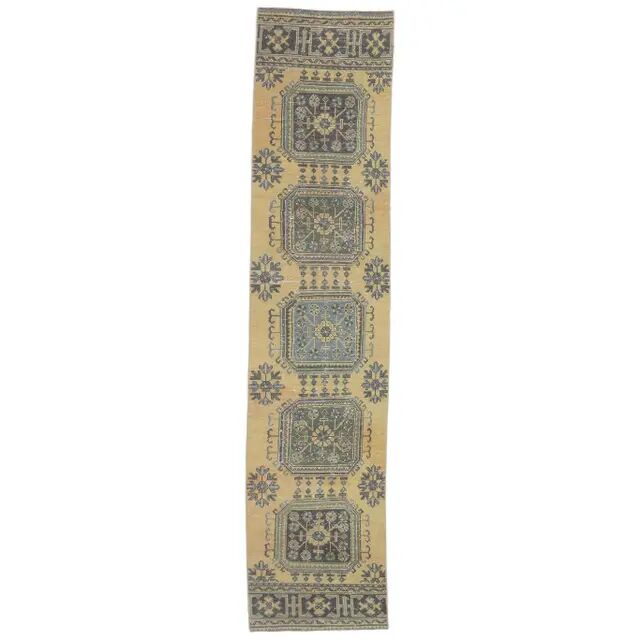 Turkish Handwoven Wool Kilim Rug 89x351