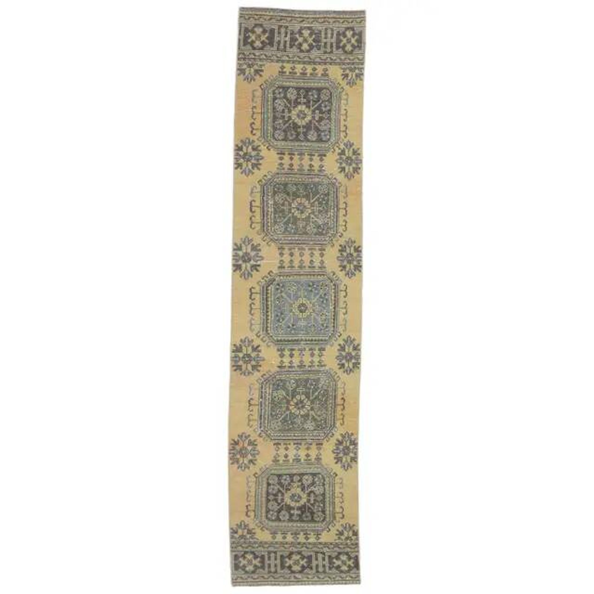Turkish Handwoven Wool Kilim Rug 89x351