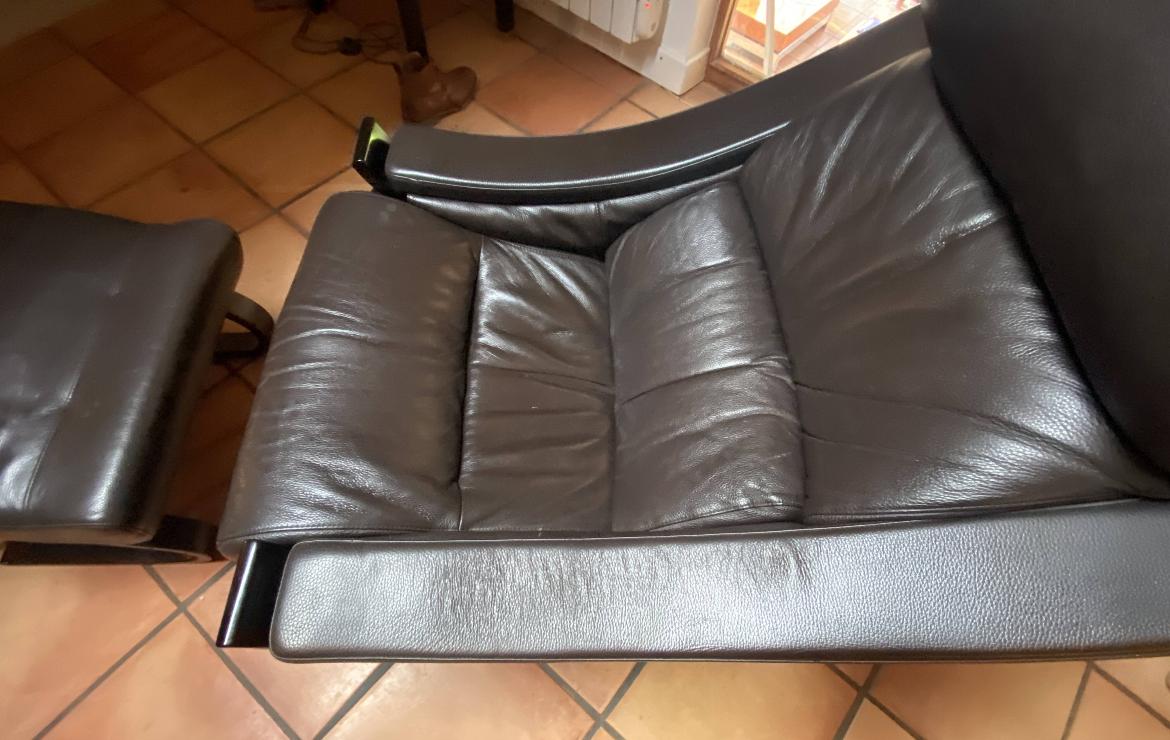 Pair of armchairs and their ottomans by ake fribytter for nelo sweden 1970