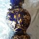 Midnight blue ceramic vase Sarreguemines