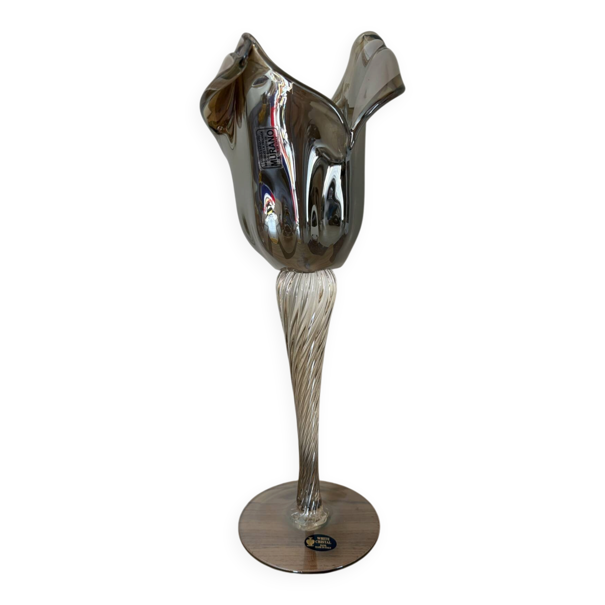 36cm Vintage Murano Glass Candle Holder