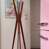 Designer teak coat rack
