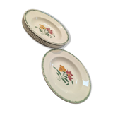 Lot of 6 antique deep plates Digoin Sarreguemines model Boby in very good condition.